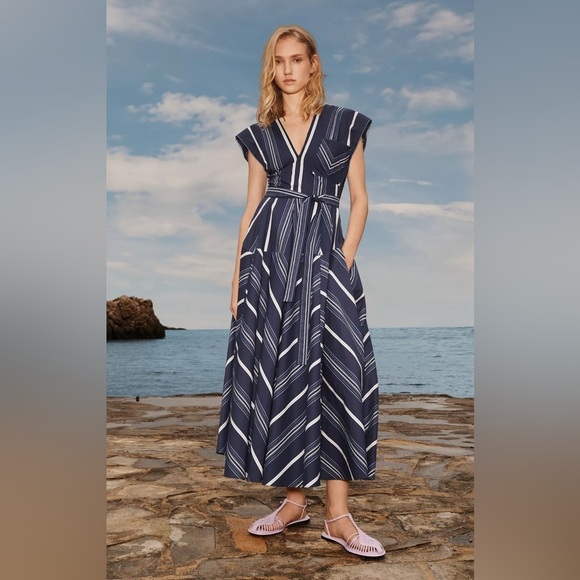 🔥🔥Zara limited edition Godet stripe dress - Picture 2 of 10